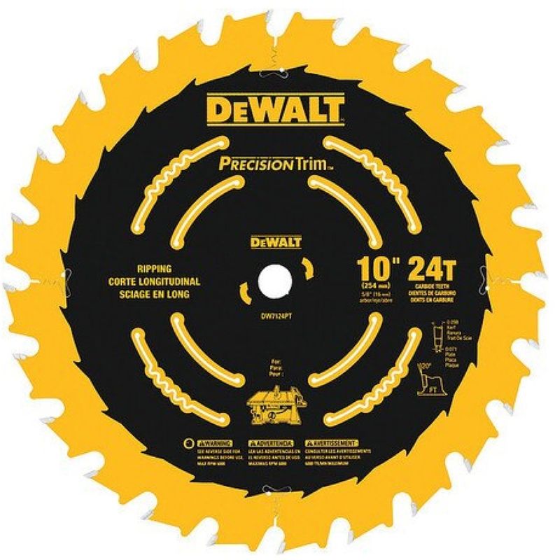 DEWALT� 10" 24 Teeth Carbide Tipped Circular Saw Blade