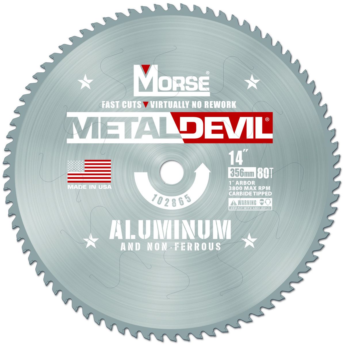 Morse� 14" 80 Teeth Metal Devil Carbide Tipped Circular Saw Blade (Aluminum Cutting)