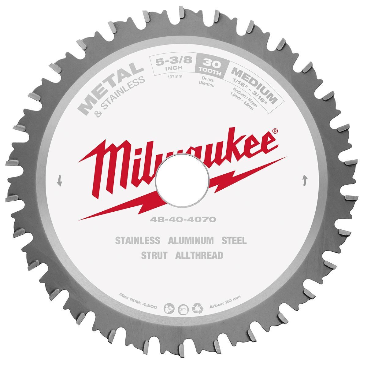 Milwaukee� 5 3/8 Milwaukee� 5 3/8" 30 Teeth Carbide Circular Saw Blade