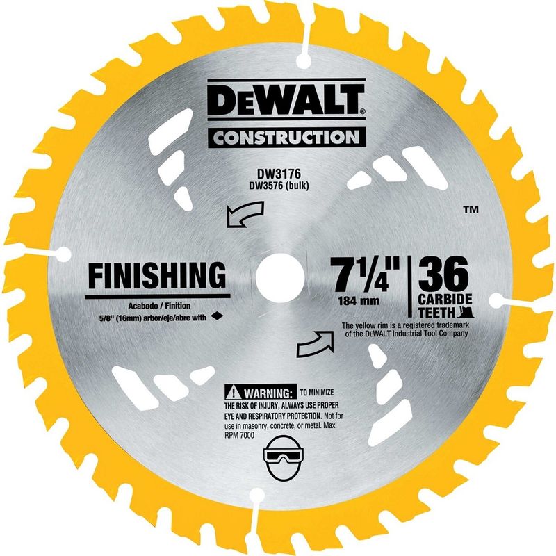 DEWALT� 7 1/4" 36 Teeth Carbide Tipped Circular Saw Blade