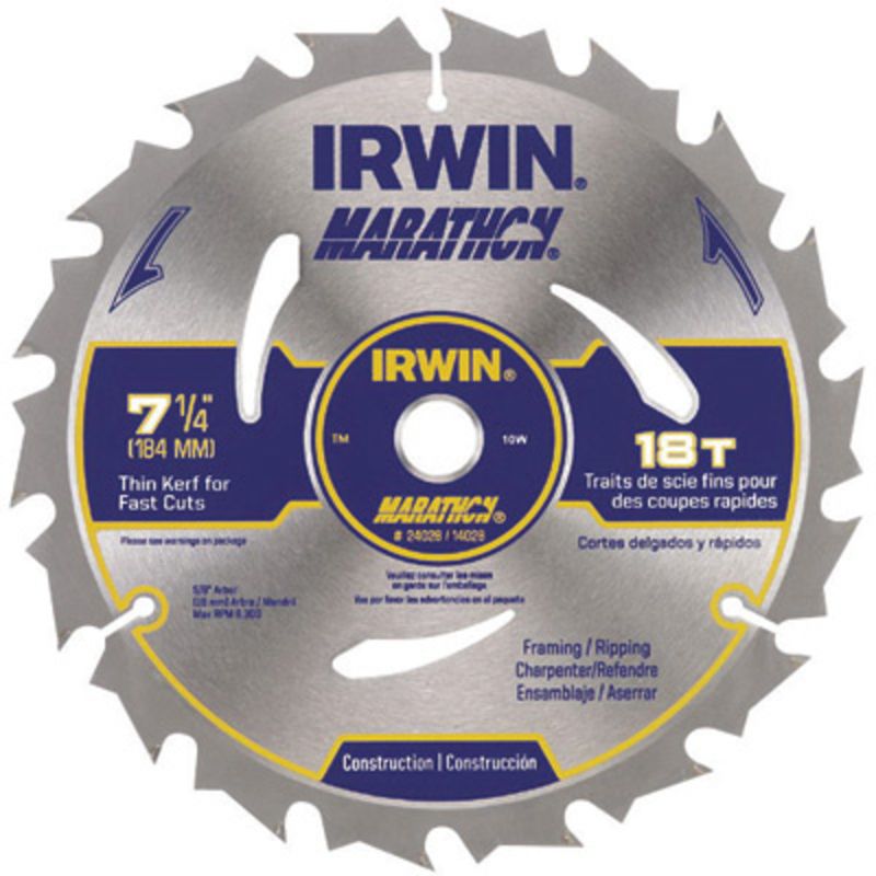 IRWIN� 7 1/4" 18 Teeth Vise-Grip�/Marathon� Carbide Tipped Circular Saw Blade