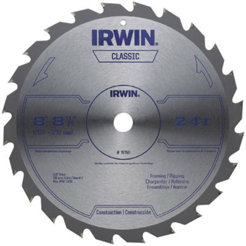 IRWIN� 8 1/4" 24 Teeth Vise-Grip�/Sprint� Carbide Tipped Circular Saw Blade