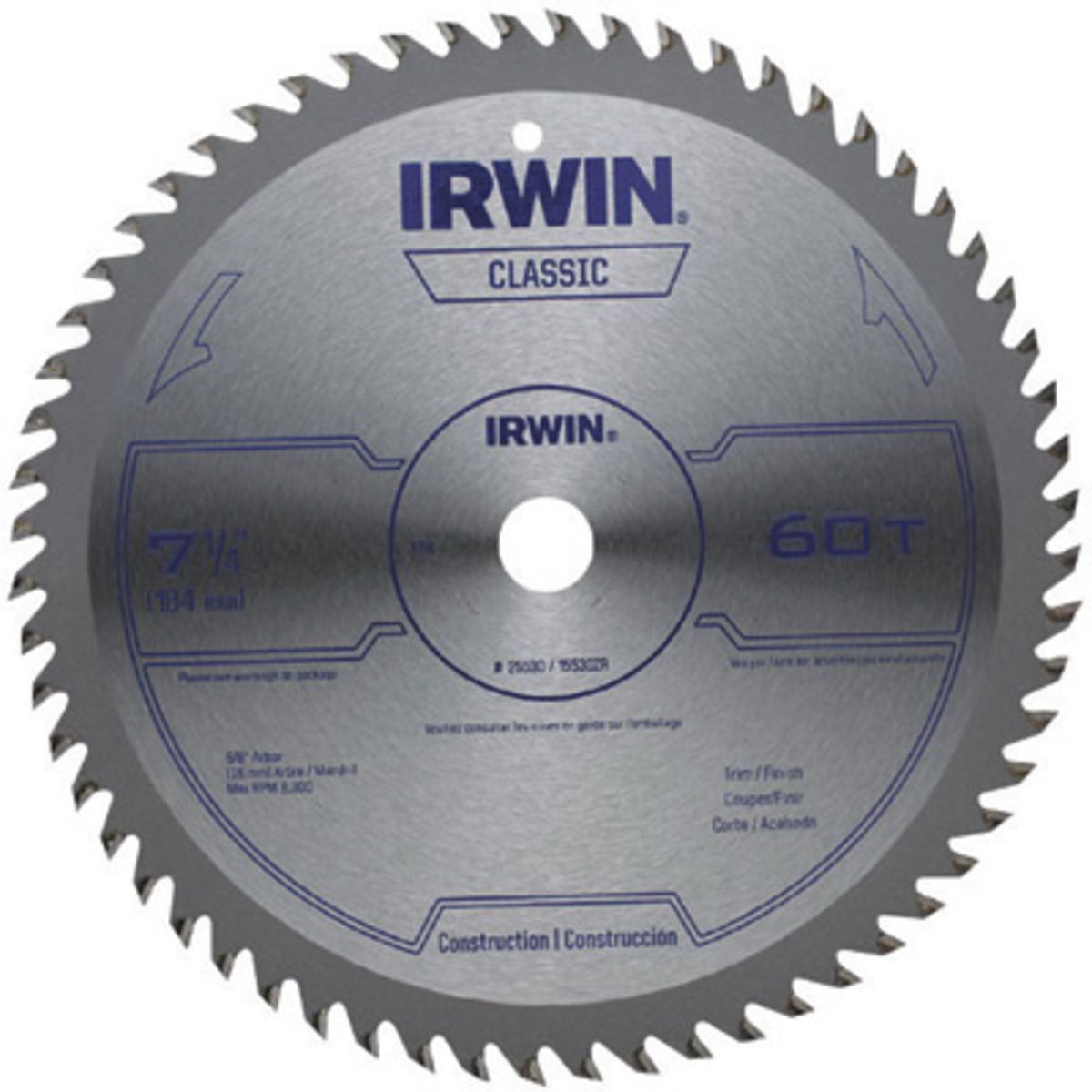 IRWIN� 7 1/4 IRWIN� 7 1/4" 60 Teeth Vise-Grip�/Classic Series Carbide Tipped Circular Saw Blade