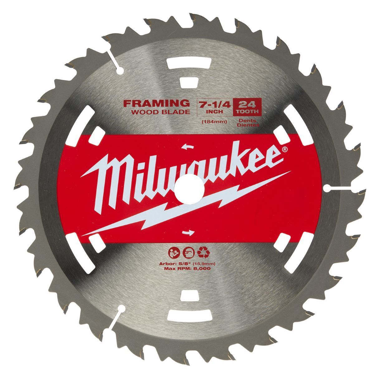 Milwaukee� 7 1/4 Milwaukee� 7 1/4" 24 Teeth Tungsten Circular Saw Blade