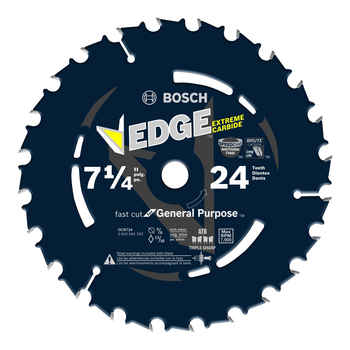 Bosch 7 1/4 Bosch 7 1/4" 24 Teeth Edge Extreme Carbide Tipped Circular Saw Blade