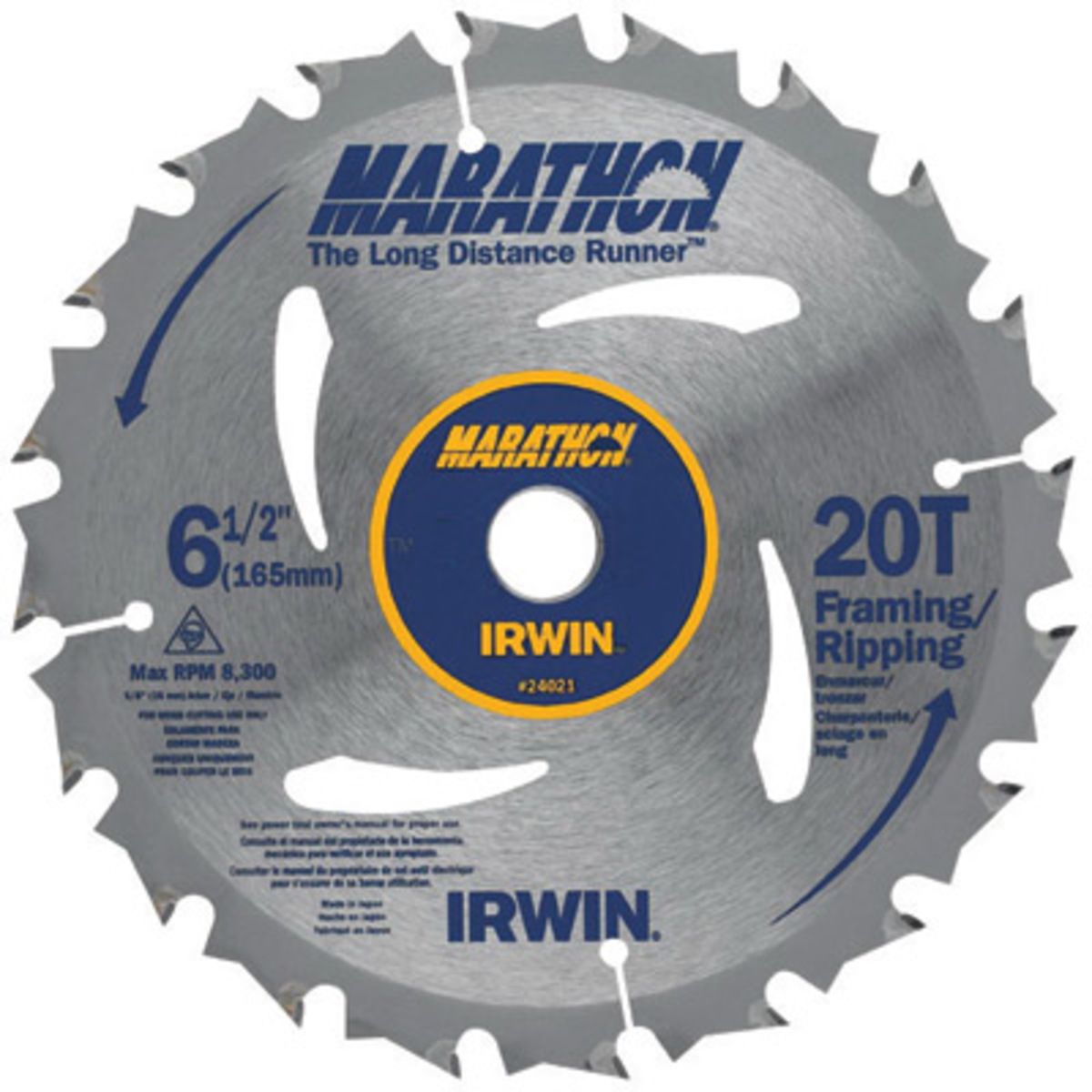 IRWIN� 6 1/2" 20 Teeth Vise-Grip�/Marathon� Carbide Tipped Circular Saw Blade