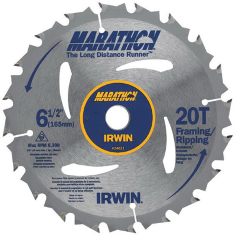 IRWIN� 6 1/2" 20 Teeth Vise-Grip�/Marathon� Carbide Tipped Circular Saw Blade