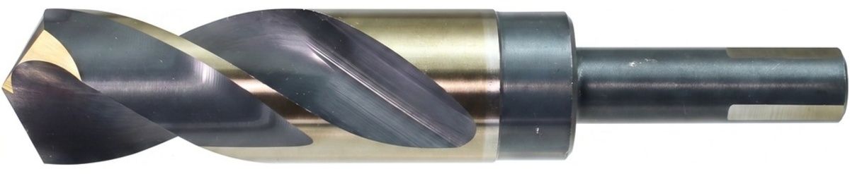 WALTER Drillco Series 1000EF 9/16 WALTER Drillco Series 1000EF 9/16" X 6" X 1/2" 3-Flat Shank Black & Gold Coated S&D Drill Bit