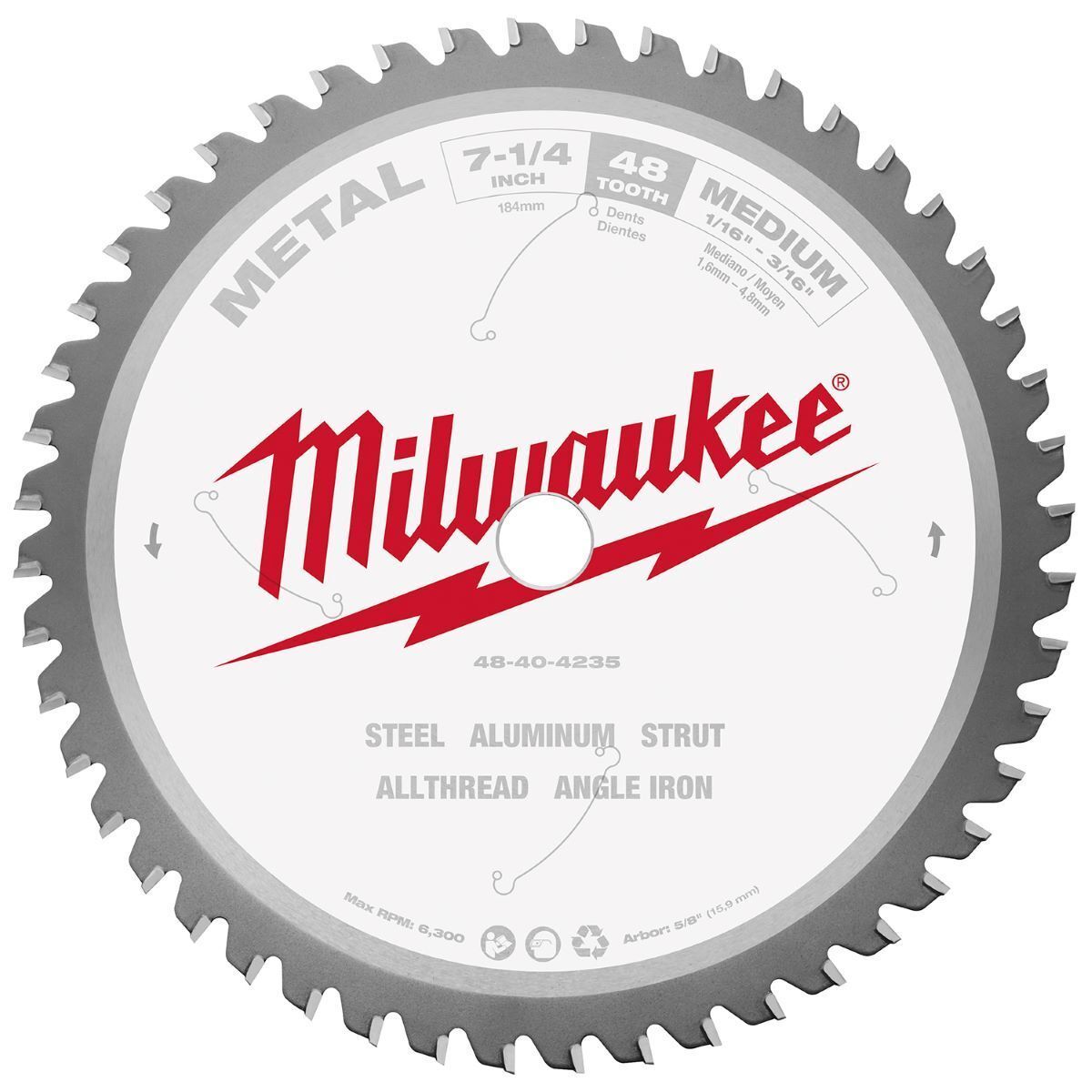 Milwaukee� 7 1/4 Milwaukee� 7 1/4" 48 Teeth Carbide Circular Saw Blade
