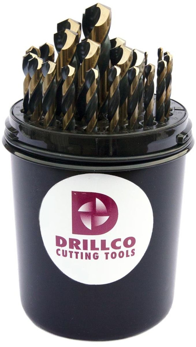 WALTER Drillco Nitro� Series 400N 1/16 WALTER Drillco Nitro� Series 400N 1/16" - 1/2" Straight Shank Black & Gold Coated 29 PC Jobber Length Drill Bit Set