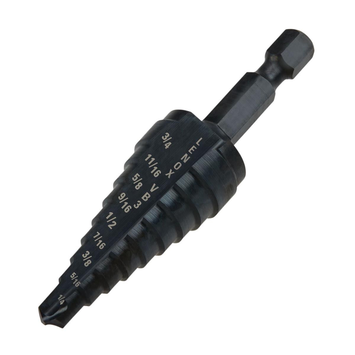 Lenox� 1-4 Lenox� 1-4" - 3/4" X 2-13/16" X 1/4" Hex Shank Black Oxide Coated Step Drill Bit