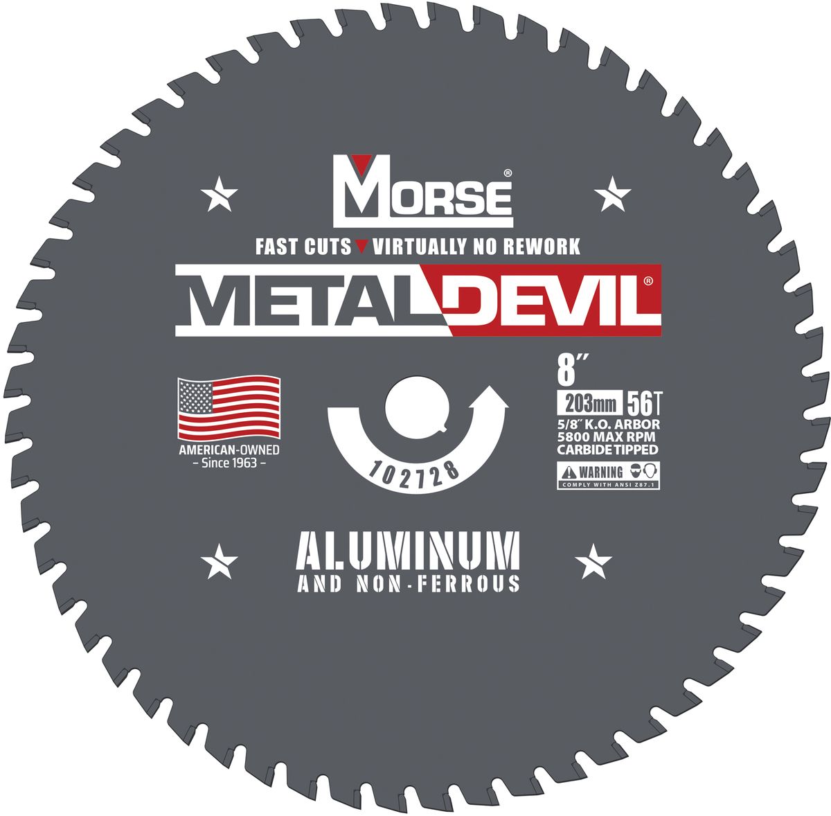 Morse� 8 Morse� 8" 56 Teeth Metal Devil Carbide Tipped Circular Saw Blade (Aluminum Cutting)