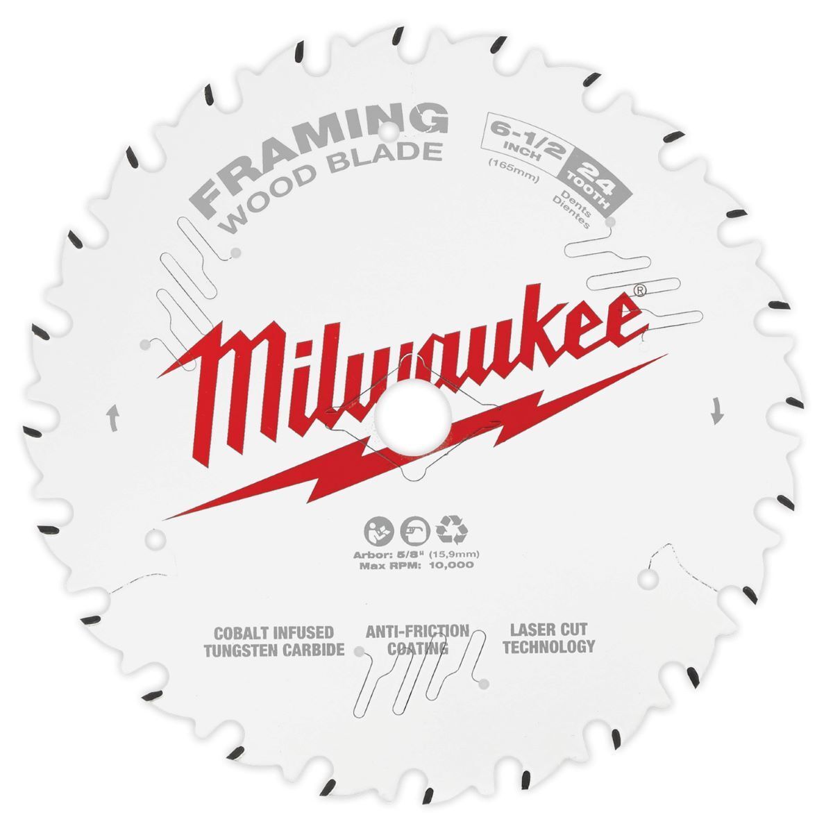 Milwaukee� 6 1/2 Milwaukee� 6 1/2" 24 Teeth Tungsten Circular Saw Blade
