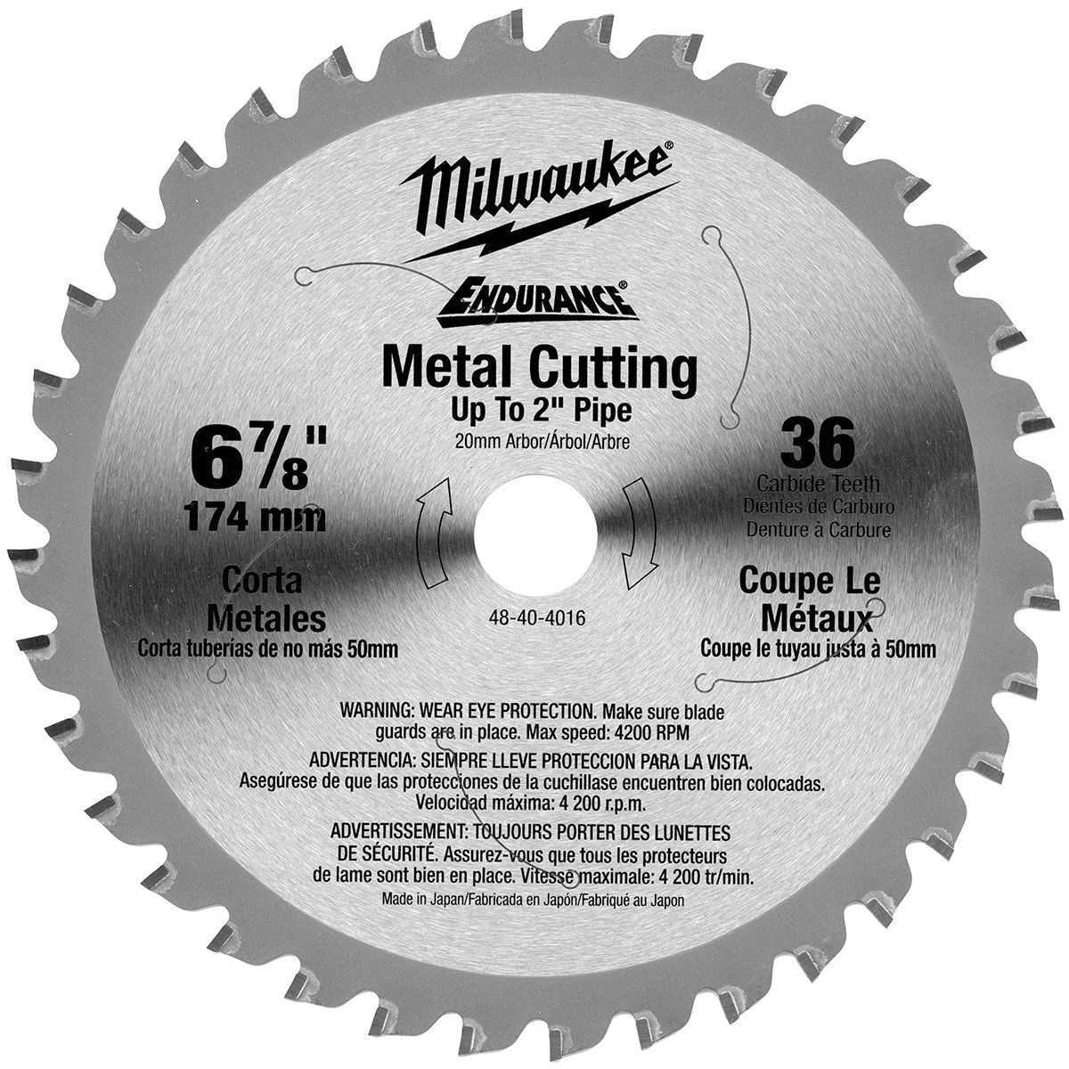 Milwaukee� Edurance� 6 7/8 Milwaukee� Edurance� 6 7/8" Steelhead Diamond Cut Circular Saw Blade 36 Teeth