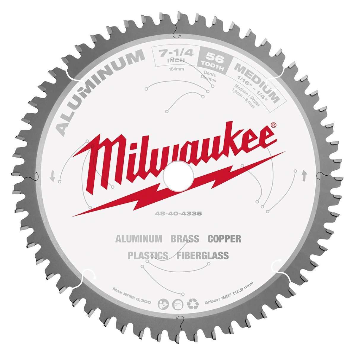 Milwaukee� 7 1/4 Milwaukee� 7 1/4" 56 Teeth Carbide Circular Saw Blade