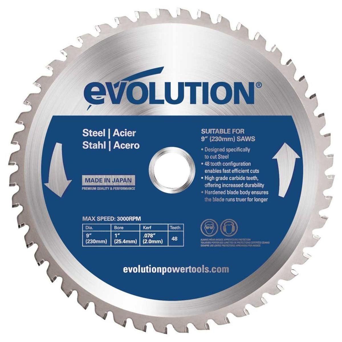 Evolution� Power Tools 9 Evolution� Power Tools 9" Tungsten Carbide-Tipped Circular Saw Blade 48 Teeth