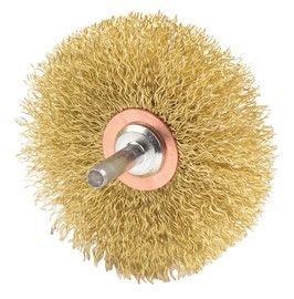 Weiler® 3 Weiler® 3" X 1/4" Weiler® Brass Crimped Wire Stem Mounted Wheel Brush