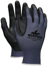 MCR Safety® Medium NXG 13 Gauge Black Nitrile Palm And Fingertip Coated Work Gloves With Nylon Liner And Knit Wrist