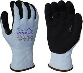 Armor Guys Large ExtraFlex® 13 Gauge Black And Light Blue Nitrile Palm Coated Work Gloves With Light Blue Engineered Yarn Liner And Knit Wrist