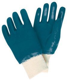MCR Safety® Large MCR Safety® Blue Nitrile Full Coated Work Gloves With Jersey Liner And Knit Wrist