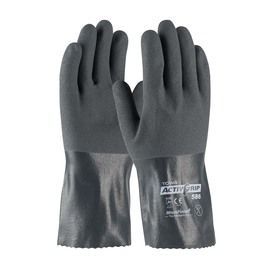 PIP Global Safety® Small ActivGrip™ Gray Microfinish Nitrile Full Coated Work Gloves With Cotton Liner And Straight Cuff