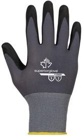 Superior Glove® Size 9 KnitActiv™ S15NAPN Microporous Nitrile Palm Coated Work Gloves With Nylon Liner, Knit Wrist And Straight Thumb