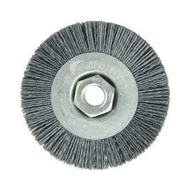 Weiler® 4" X 5/8" - 11" Burr-RX™ Ceramic Crimped Nylon Filament Wheel Brush