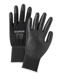 RADNOR™ X-Large 13 Gauge Polyurethane Palm And Finger Coated Work Gloves With Nylon Liner And Knit Wrist RADNOR™ X-Large 13 Gauge Polyurethane Palm And Finger Coated Work Gloves With Nylon Liner And Knit Wrist