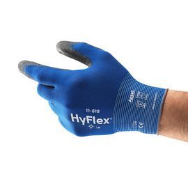 Ansell Size 10 HyFlex® 11-618 18 Gauge Polyurethane Palm Coated Work Gloves With Nylon Liner And Knit Wrist