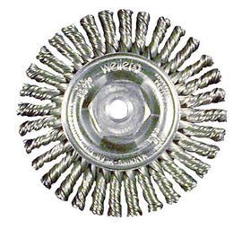 Weiler® 4 Weiler® 4" X M10 X 1-1/4" Roughneck® Stainless Steel Knot Wire Wheel Brush