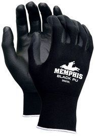 MCR Safety® 2X NXG 13 Gauge Black Polyurethane Palm And Fingertip Coated Work Gloves With Nylon Liner And Knit Wrist