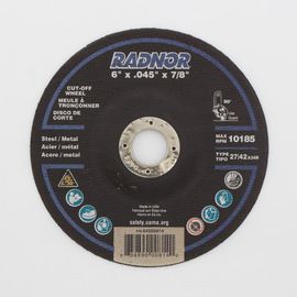 RADNOR™ 6" X .045" X 7/8" Aluminum Oxide Type 27 Cut-Off Wheel