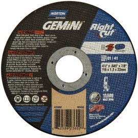 Norton® 4.5 Norton® 4.5" X .045" X 7/8" Gemini® Coarse Grit Aluminum Oxide Type 1/41 Cut-Off Wheel