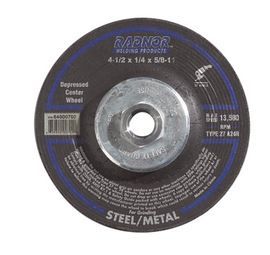 RADNOR™ 4.5" X 1/4" X 5/8" - 11" Aluminum Oxide Depressed Center Type 27 Grinding Wheel