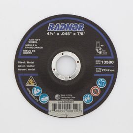 RADNOR™ 4.5" X .045" X 7/8" Aluminum Oxide Type 27 Cut-Off Wheel