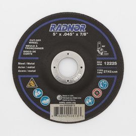 RADNOR™ 5" X .045" X 7/8" Aluminum Oxide Type 27 Cut-Off Wheel