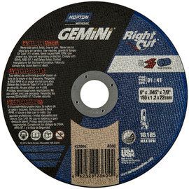 Norton® 6 Norton® 6" X .045" X 7/8" Gemini® Coarse Grit Aluminum Oxide Type 1/41 Cut-Off Wheel
