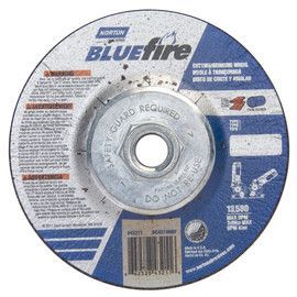 Norton® 4.5" X 1/8" X 5/8" - 11" BlueFire® Extra Coarse Grit Zirconia Alumina Type 27 Depressed Center Grinding And Cut-Off Wheel