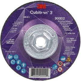 3M™ 4.5 3M™ 4.5" X 1/4" Cubitron™ 36+ Grit Precision Shaped Ceramic Type 27 Grinding Wheel