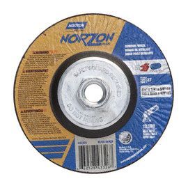 Norton® 4.5 Norton® 4.5" X 1/4" X 5/8" - 11" NorZon Plus® Extra Coarse Grit Ceramic Alumina Type 27 Depressed Center Grinding Wheel