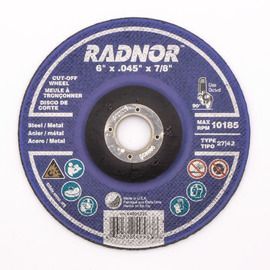 RADNOR™ 6 RADNOR™ 6" X .045" X 7/8" Ceramic Alumina Type 27 Cut-Off Wheel