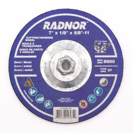 RADNOR™ 7 RADNOR™ 7" X 1/8" X 5/8" - 11" Ceramic Alumina Depressed Center Type 27 Grinding And Cut-Off Wheel