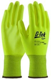 PIP Global Safety® 2X G-Tek® 13 Gauge Hi-Vis Yellow Flat Polyurethane Palm And Finger Coated Work Gloves With Nylon Liner And Knit Wrist PIP Global Safety® 2X G-Tek® 13 Gauge Hi-Vis Yellow Flat Polyurethane Palm And Finger Coated Work Gloves With Nylon Liner And Knit Wrist
