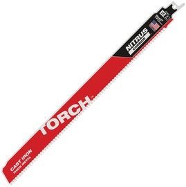Milwaukee® SAWZALL®/THE TORCH™/NITRUS CARBIDE™ .050 Milwaukee® SAWZALL®/THE TORCH™/NITRUS CARBIDE™ .050" X .050" X 12" Carbide/Cast Iron Cutting Reciprocating Saw Blade 8 Teeth Per Inch