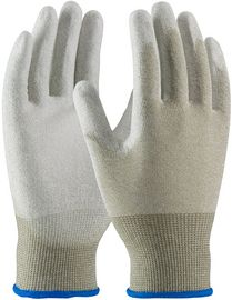 PIP Global Safety® Small CleanTeam® 13 Gauge White Smooth Polyurethane Palm And Finger Coated Work Gloves With Carbon And Nylon Liner And Knit Wrist