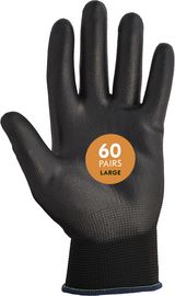 Ansell Size 9 KleenGuard™ G40 Black Polyurethane Palm And Finger Coated Work Gloves With Black Nylon Liner And Knit Wrist
