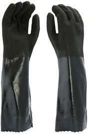 PIP Global Safety® Large Rough Sandy Double Dipped PVC Full Coated Work Gloves With Cotton Liner And Straight Cuff