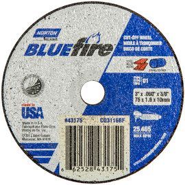 Norton® 3" X 1/16" X 3/8" BlueFire® Coarse Grit Zirconia Alumina Type 1/41 Cut-Off Wheel