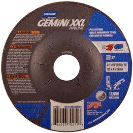 Norton® 4.5" X 1/8" X 7/8" Gemini® XXL Extra Coarse Grit Aluminum Oxide Type 27 Depressed Center Grinding And Cut-Off Wheel
