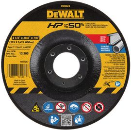 DEWALT® 4.5 DEWALT® 4.5" X .045" X 7/8" Aluminum Oxide Type 27 Cut-Off Wheel